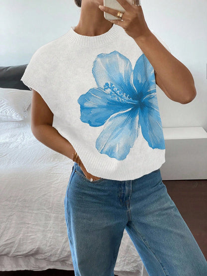 Siren Gaze Women's Casual Elegant Short Sleeve Knit Sweater, Suitable For Summer,Knitted Sweater