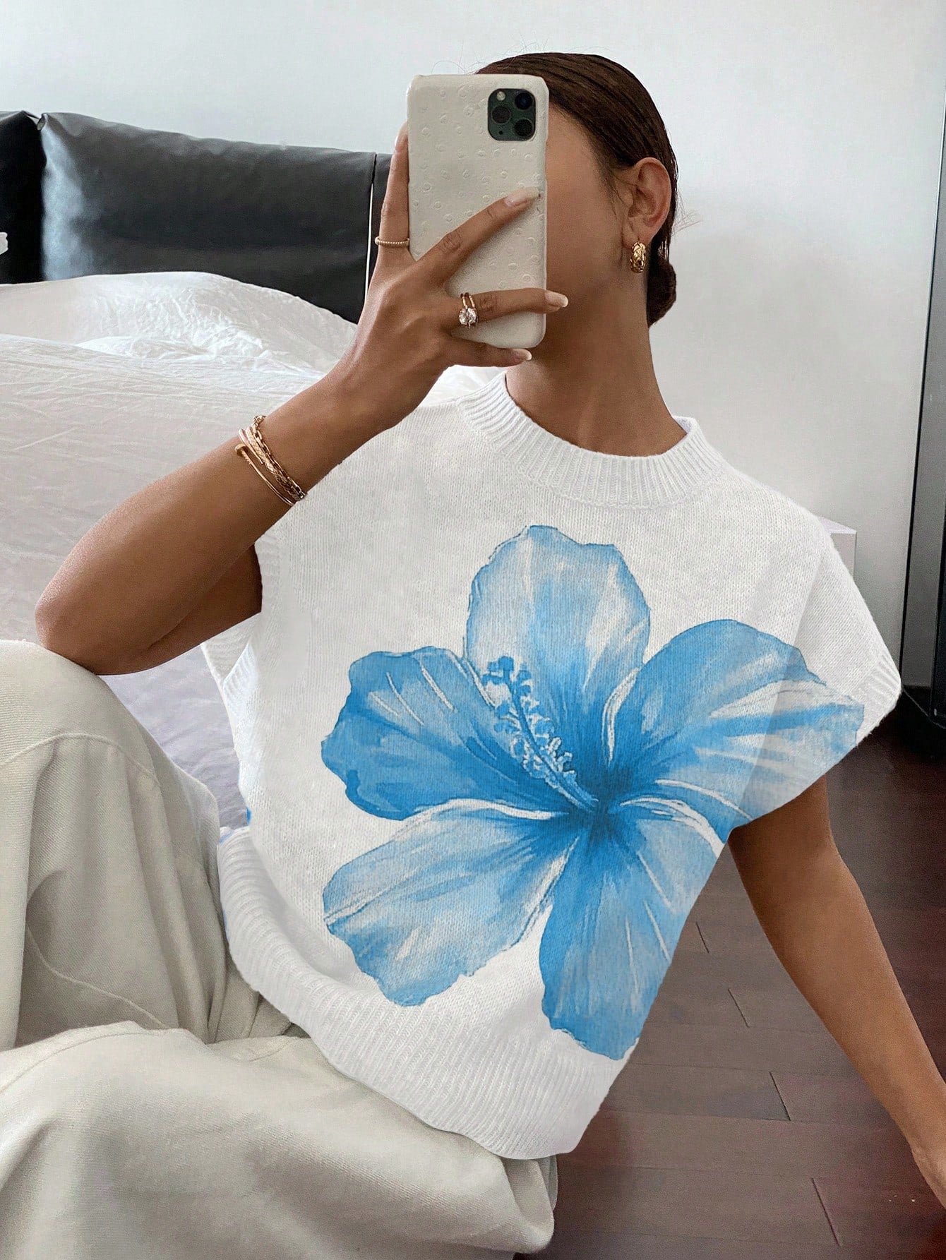 Siren Gaze Women's Casual Elegant Short Sleeve Knit Sweater, Suitable For Summer,Knitted Sweater