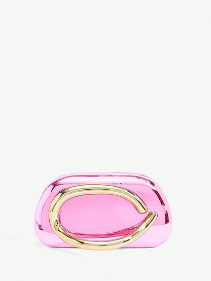 SHEIN BAE Women's Fashionable Metallic Effect Evening Party Clutch Bag, Perfectly Matching With Bridal Party, Party Bags,Perfect For Party Wedding Prom Dinner/Banquet Matching With Holiday Party Dress Evening Dress & Sequin Dress