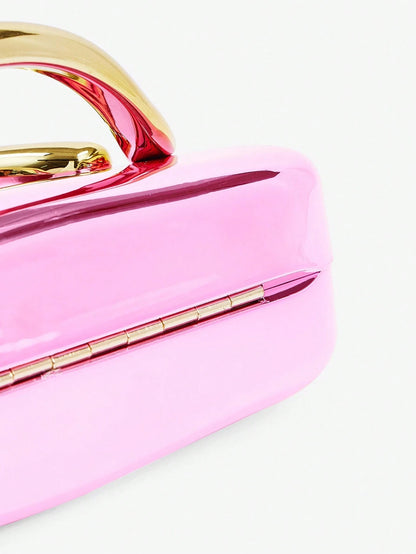 SHEIN BAE Women's Fashionable Metallic Effect Evening Party Clutch Bag, Perfectly Matching With Bridal Party, Party Bags,Perfect For Party Wedding Prom Dinner/Banquet Matching With Holiday Party Dress Evening Dress & Sequin Dress