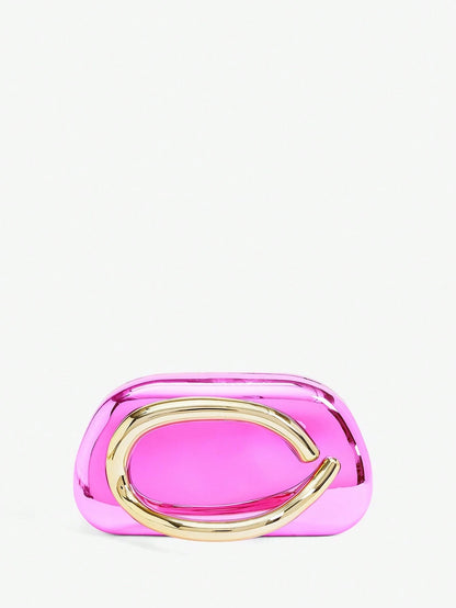 SHEIN BAE Women's Fashionable Metallic Effect Evening Party Clutch Bag, Perfectly Matching With Bridal Party, Party Bags,Perfect For Party Wedding Prom Dinner/Banquet Matching With Holiday Party Dress Evening Dress & Sequin Dress