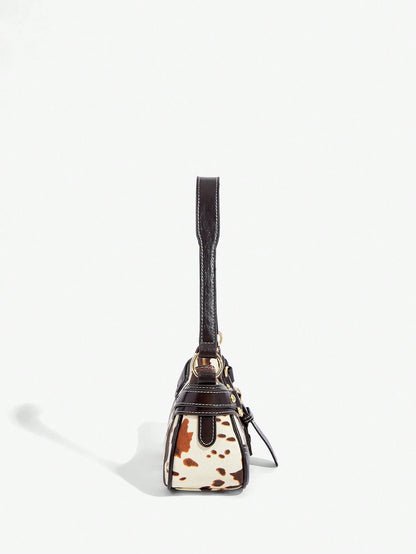 SHEIN BAE Women Street Commuter Leopard Print Patchwork PU Shoulder Bag, Leopard Print Purse For Women Leopard Comeback, Animal Print Women Bag