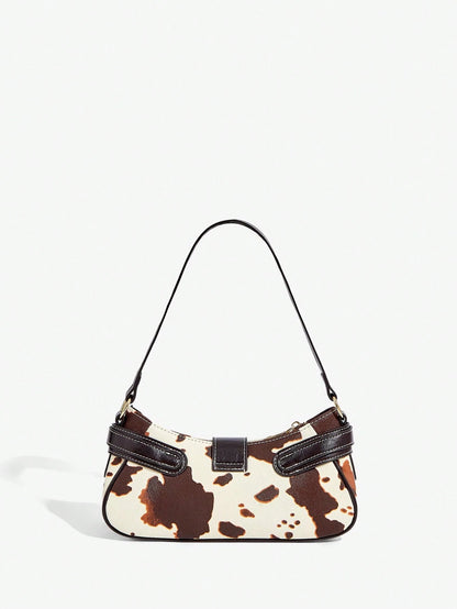 SHEIN BAE Women Street Commuter Leopard Print Patchwork PU Shoulder Bag, Leopard Print Purse For Women Leopard Comeback, Animal Print Women Bag