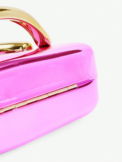 SHEIN BAE Women's Fashionable Metallic Effect Evening Party Clutch Bag, Perfectly Matching With Bridal Party, Party Bags,Perfect For Party Wedding Prom Dinner/Banquet Matching With Holiday Party Dress Evening Dress & Sequin Dress