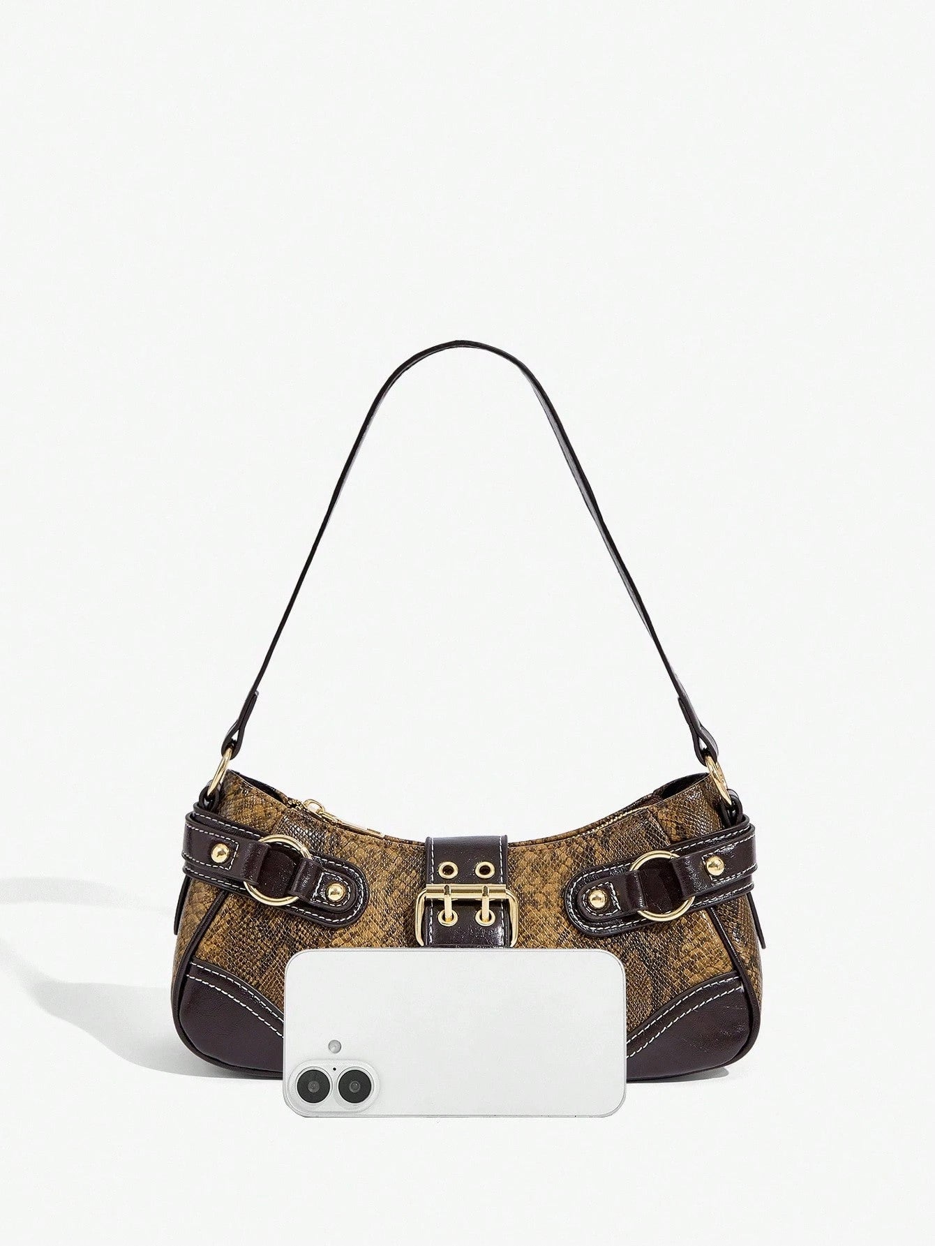 SHEIN BAE Women Street Commuter Leopard Print Patchwork PU Shoulder Bag, Leopard Print Purse For Women Leopard Comeback, Animal Print Women Bag