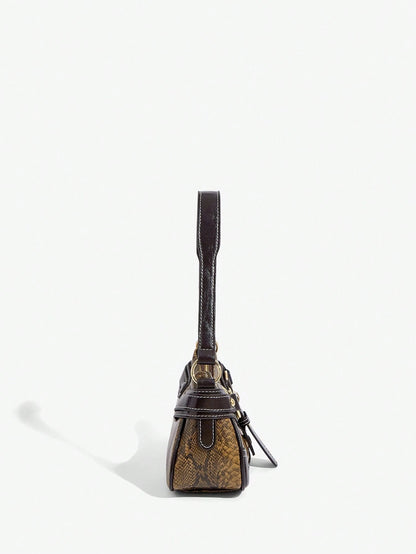 SHEIN BAE Women Street Commuter Leopard Print Patchwork PU Shoulder Bag, Leopard Print Purse For Women Leopard Comeback, Animal Print Women Bag