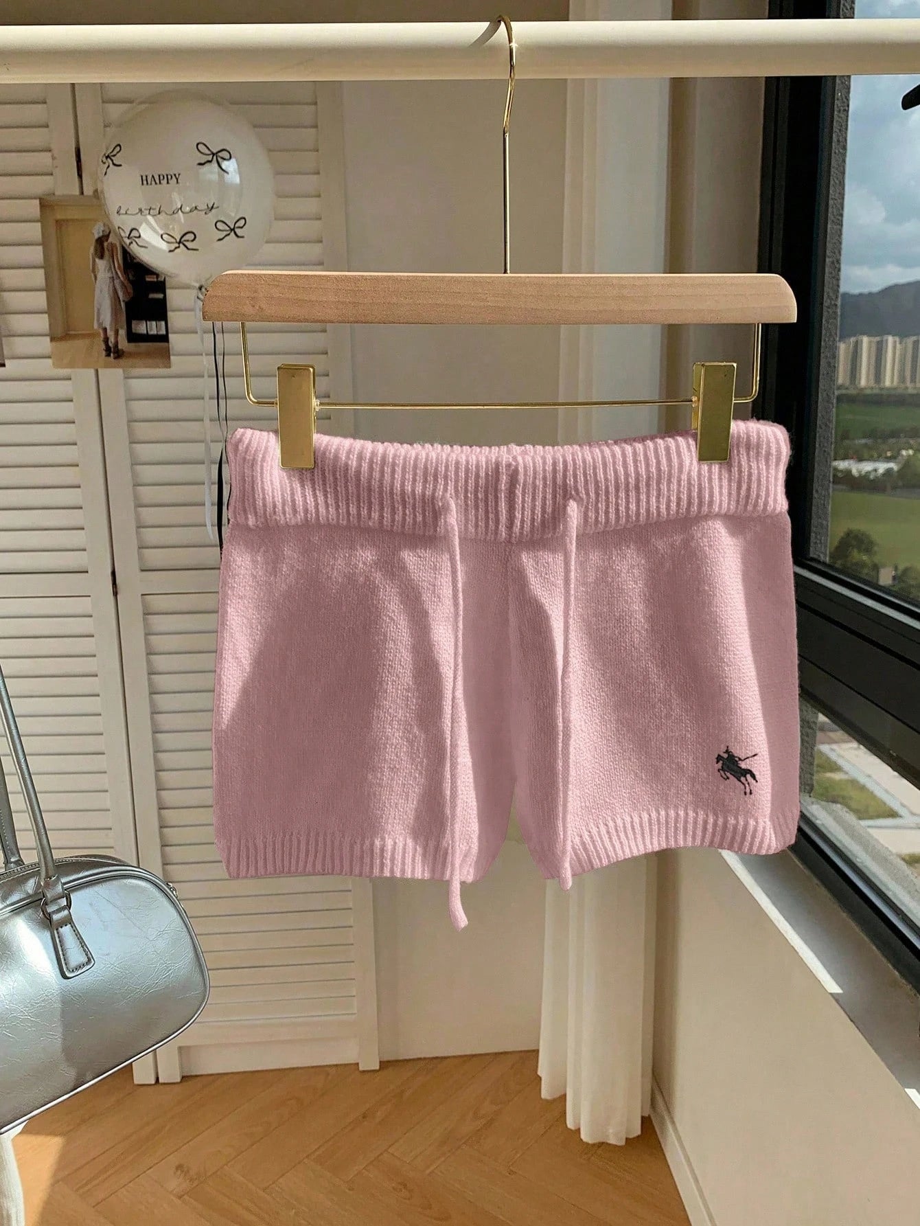 Comfortcana Women Casual Skinny Knit Pants, Versatile, Small Logo Embroidered