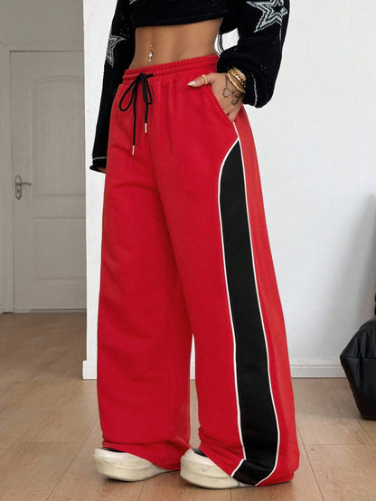 Coolane Women's Spring/Summer Casual Camo Print Drawstring Waist Wide Leg Pants