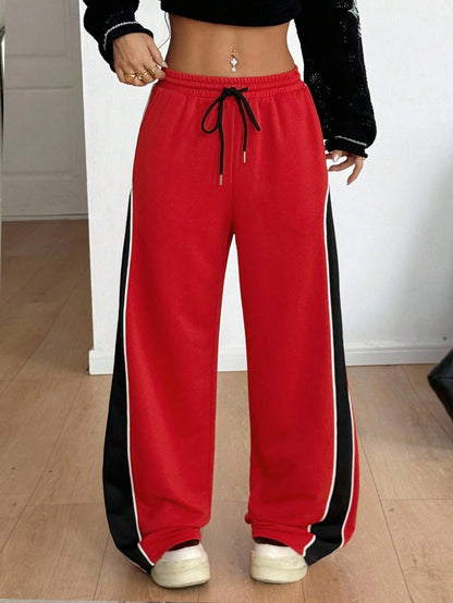 Coolane Women's Spring/Summer Casual Camo Print Drawstring Waist Wide Leg Pants