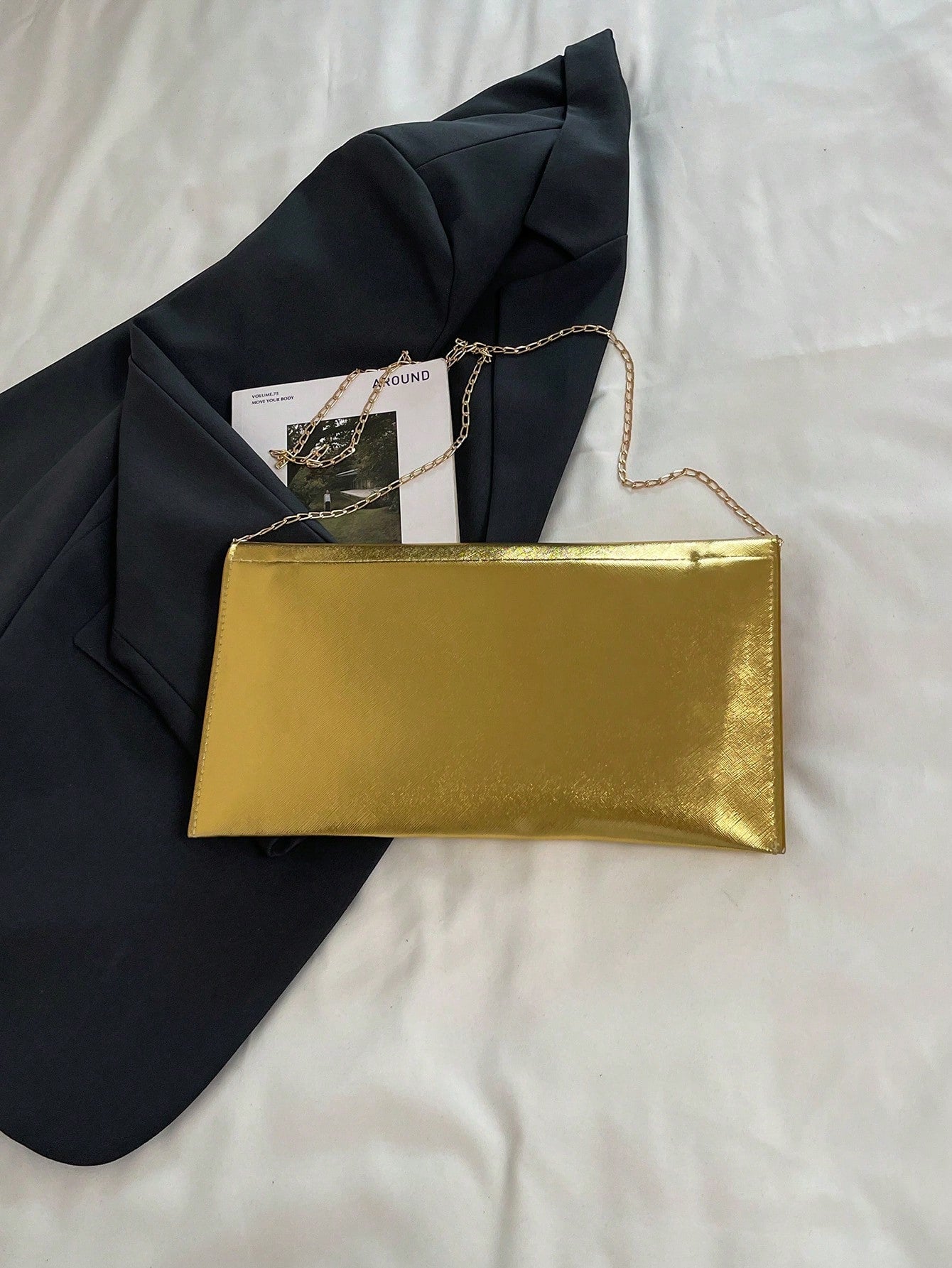 Crocodile Print, Snake Print, Solid Color, Minimalist, Fashionable, Casual PU Clutch, Envelope Bag, Fashionable Clutch Bags For Woman