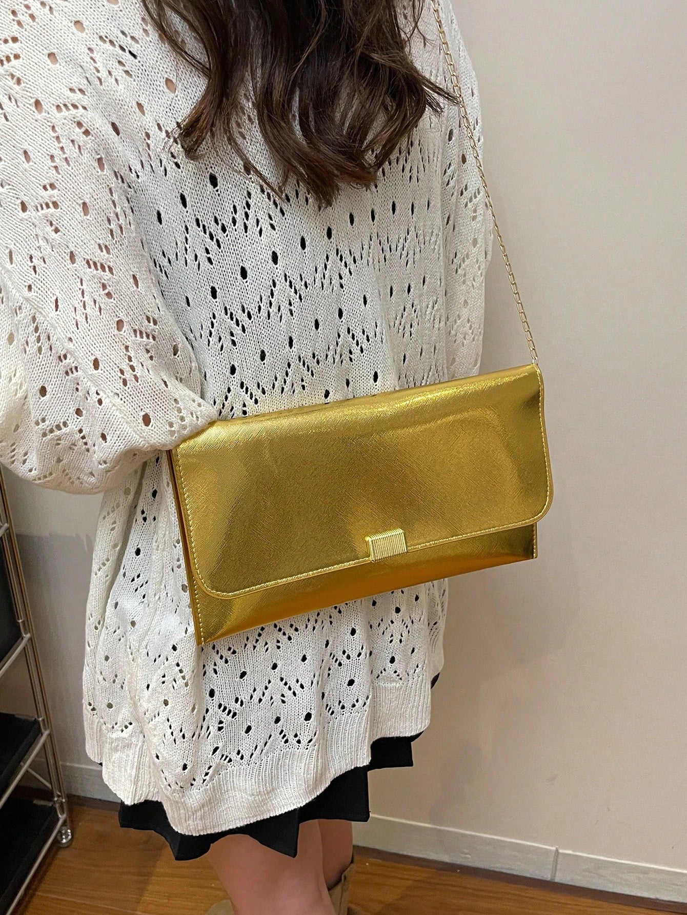 Crocodile Print, Snake Print, Solid Color, Minimalist, Fashionable, Casual PU Clutch, Envelope Bag, Fashionable Clutch Bags For Woman