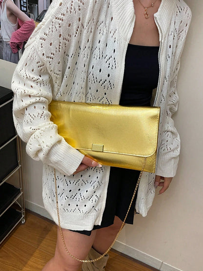 Crocodile Print, Snake Print, Solid Color, Minimalist, Fashionable, Casual PU Clutch, Envelope Bag, Fashionable Clutch Bags For Woman