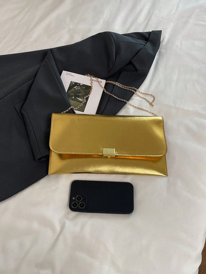 Crocodile Print, Snake Print, Solid Color, Minimalist, Fashionable, Casual PU Clutch, Envelope Bag, Fashionable Clutch Bags For Woman