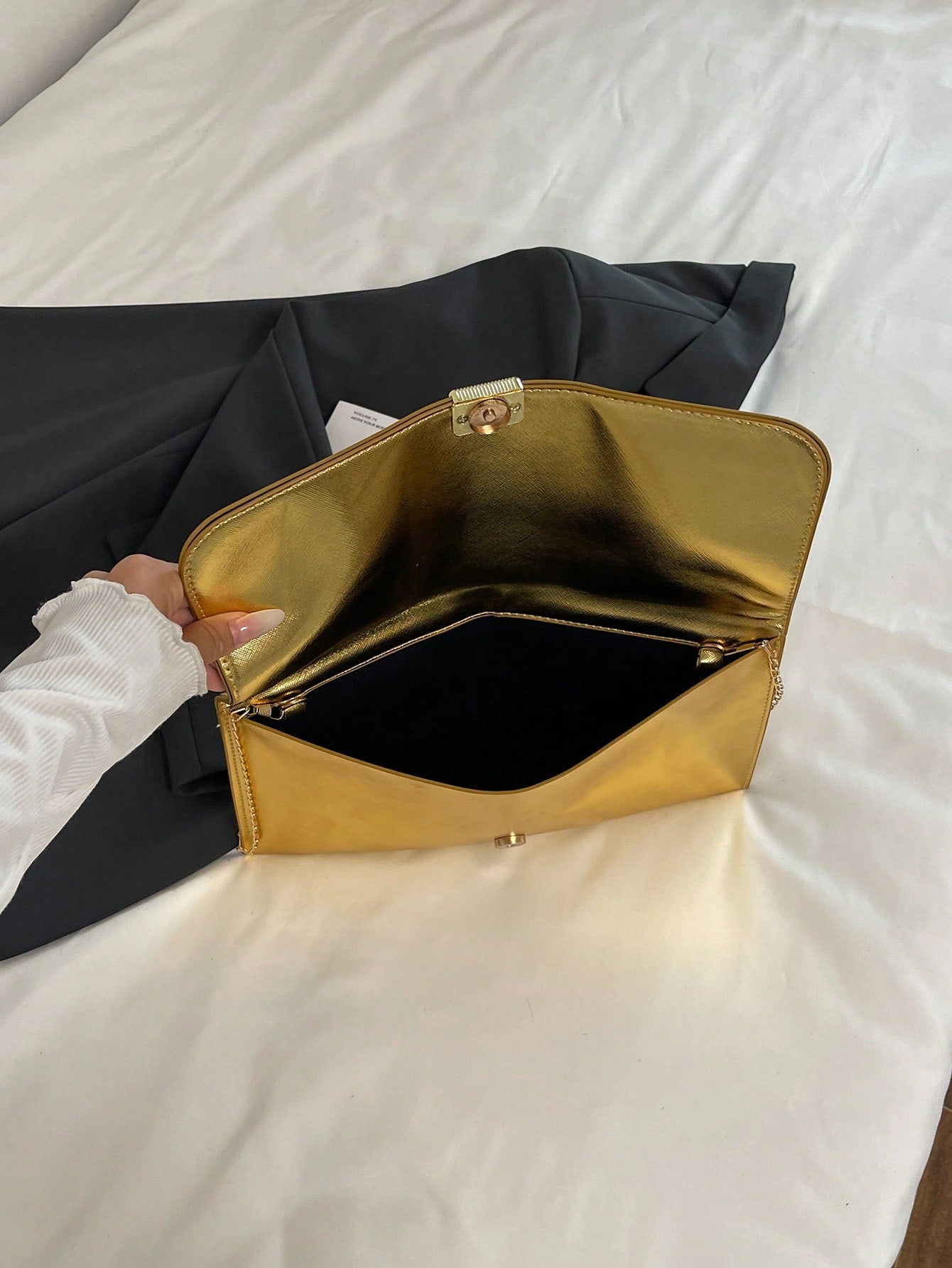 Crocodile Print, Snake Print, Solid Color, Minimalist, Fashionable, Casual PU Clutch, Envelope Bag, Fashionable Clutch Bags For Woman