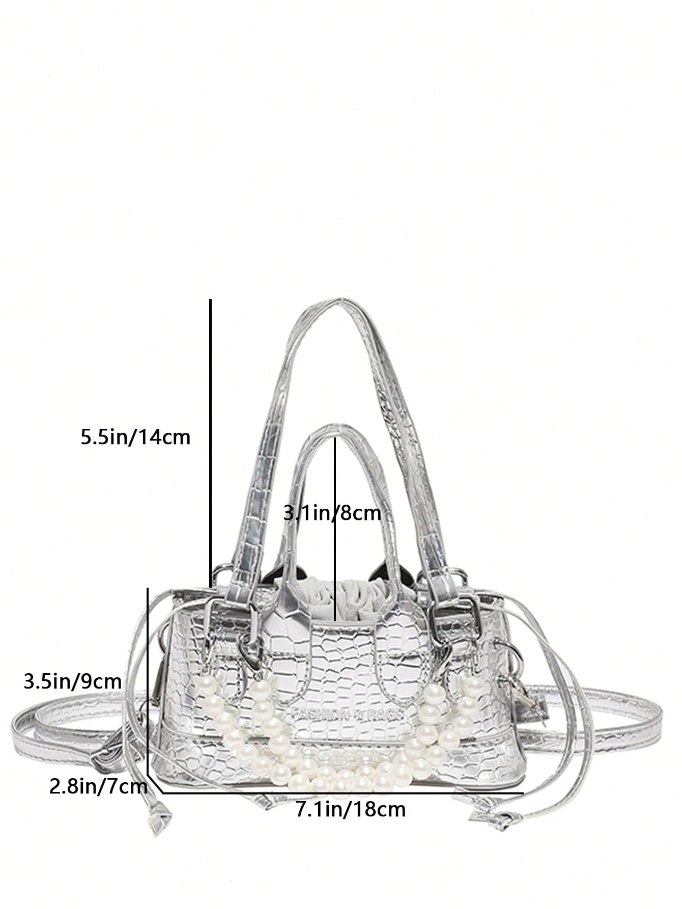 Crocodile Embossed Bucket Bag Mini Drawstring Design Funky