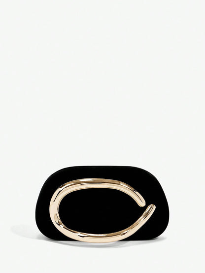 SHEIN BAE Women's Fashionable Metallic Effect Evening Party Clutch Bag, Perfectly Matching With Bridal Party, Party Bags,Perfect For Party Wedding Prom Dinner/Banquet Matching With Holiday Party Dress Evening Dress & Sequin Dress