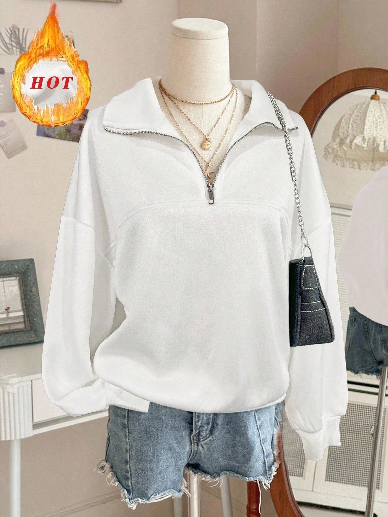 INAWLY Women's Loose Split Zip-Up Hoodie,Graduation,Teacher,Back To School Pullover Fall