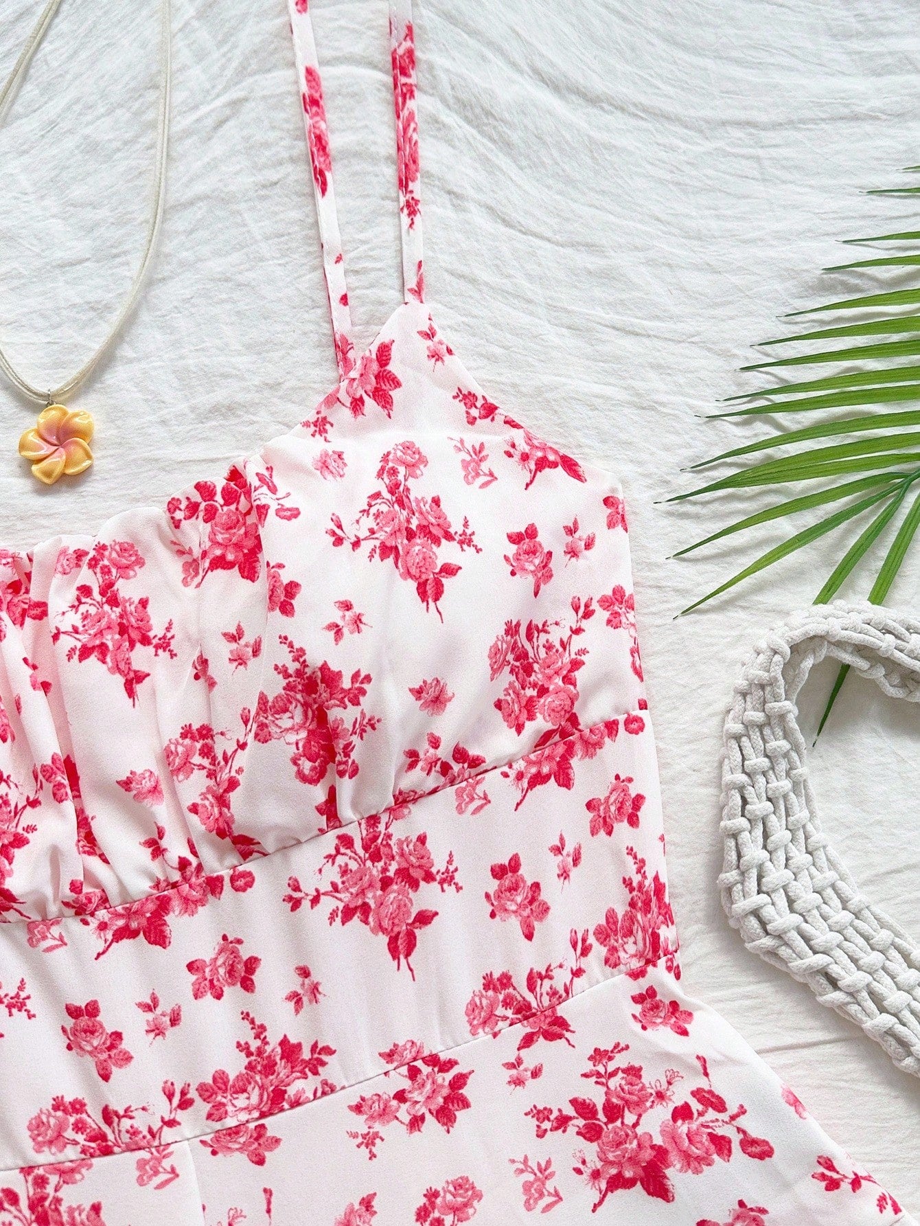 Soleia Women Summer Floral Printed Spaghetti Strap Jumpsuit