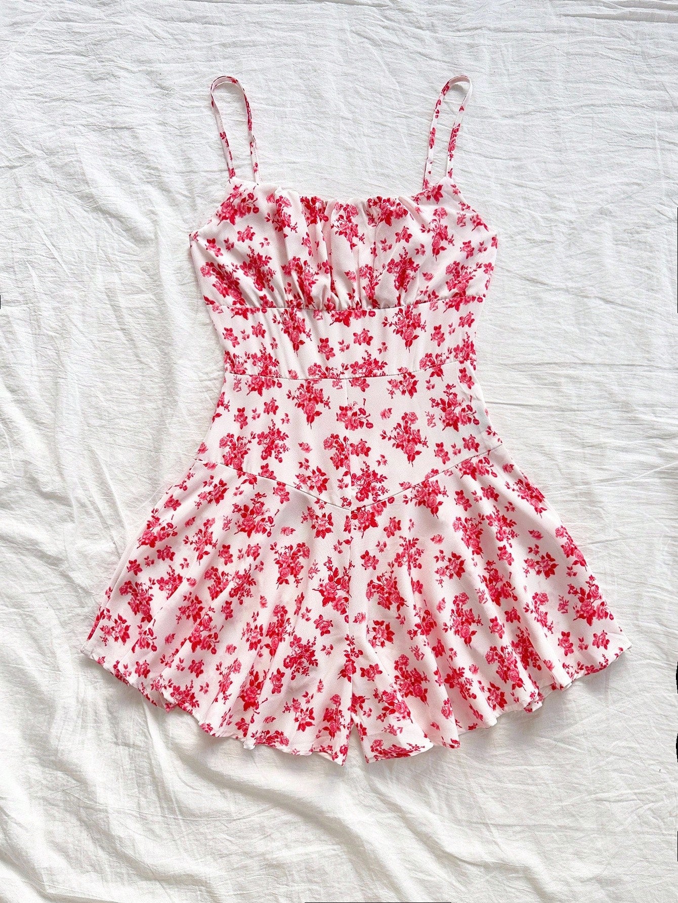 Soleia Women Summer Floral Printed Spaghetti Strap Jumpsuit