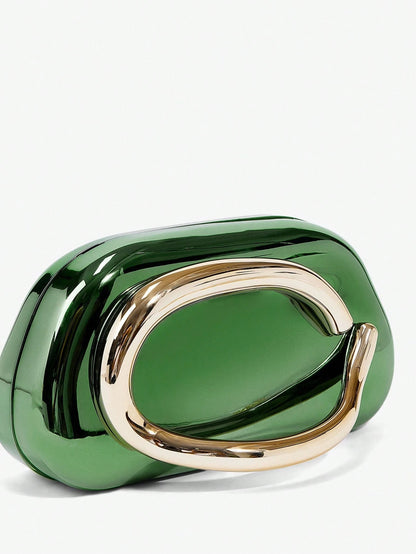 SHEIN BAE Women's Fashionable Metallic Effect Evening Party Clutch Bag, Perfectly Matching With Bridal Party, Party Bags,Perfect For Party Wedding Prom Dinner/Banquet Matching With Holiday Party Dress Evening Dress & Sequin Dress