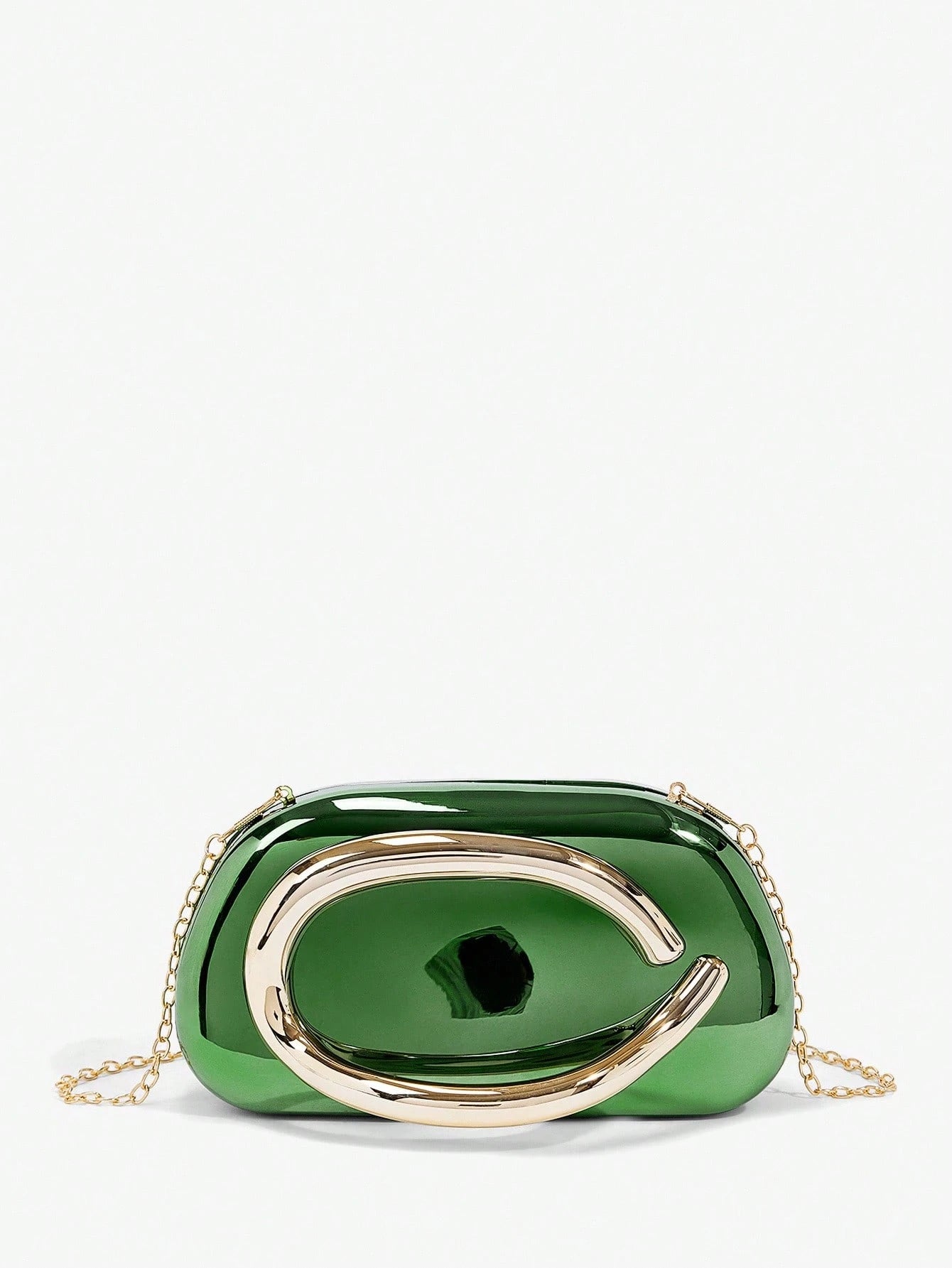 SHEIN BAE Women's Fashionable Metallic Effect Evening Party Clutch Bag, Perfectly Matching With Bridal Party, Party Bags,Perfect For Party Wedding Prom Dinner/Banquet Matching With Holiday Party Dress Evening Dress & Sequin Dress