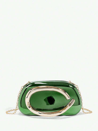 SHEIN BAE Women's Fashionable Metallic Effect Evening Party Clutch Bag, Perfectly Matching With Bridal Party, Party Bags,Perfect For Party Wedding Prom Dinner/Banquet Matching With Holiday Party Dress Evening Dress & Sequin Dress