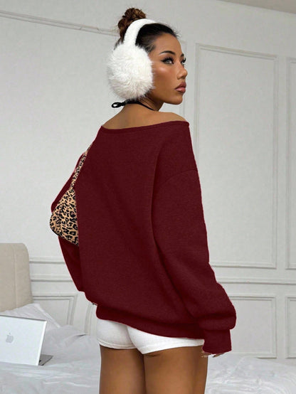 Flirla Solid Color Raglan Sleeve Pocket Design Casual Pullover Sweatshirt,Long Sleeve Tops Graduation,Back To School Outfits,Graduation,Teacher Outfits For Women,Back To School Fall Outfit