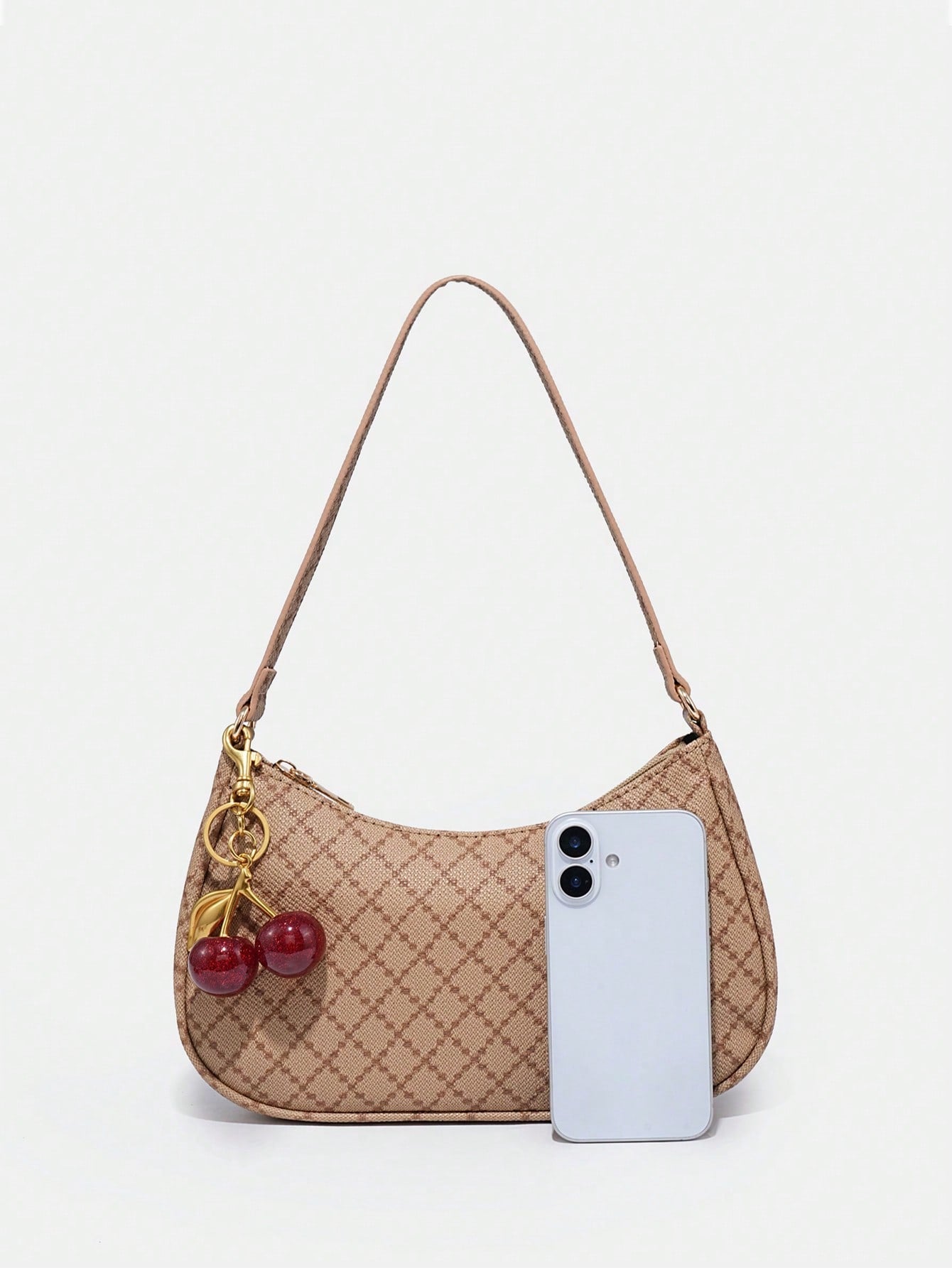 1pc Novachic Women Floral Fabric Casual Shoulder Bag, Zipper Closure, Vintage Style, Underarm Bag, Suitable For Various Occasions