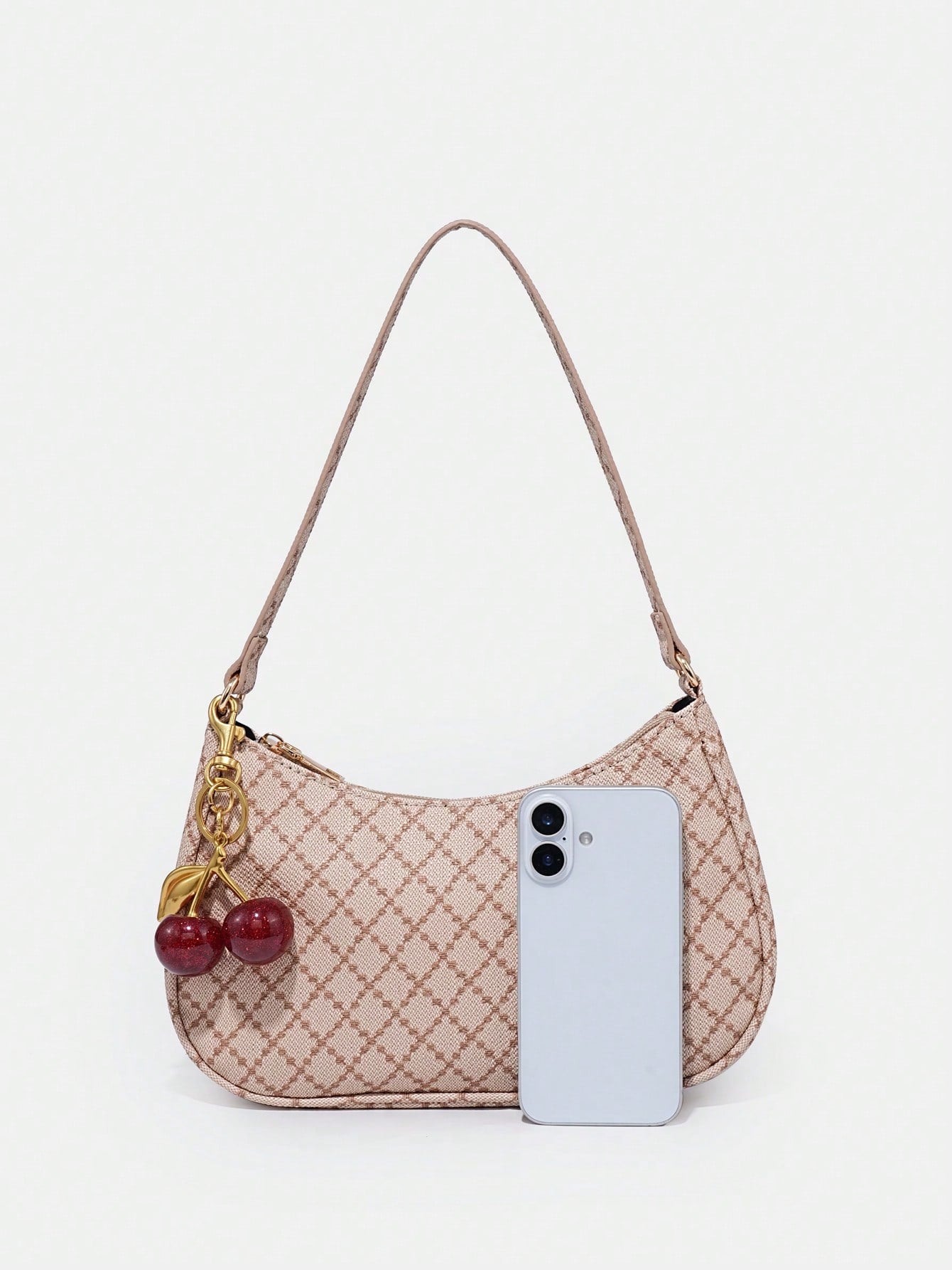 1pc Novachic Women Floral Fabric Casual Shoulder Bag, Zipper Closure, Vintage Style, Underarm Bag, Suitable For Various Occasions