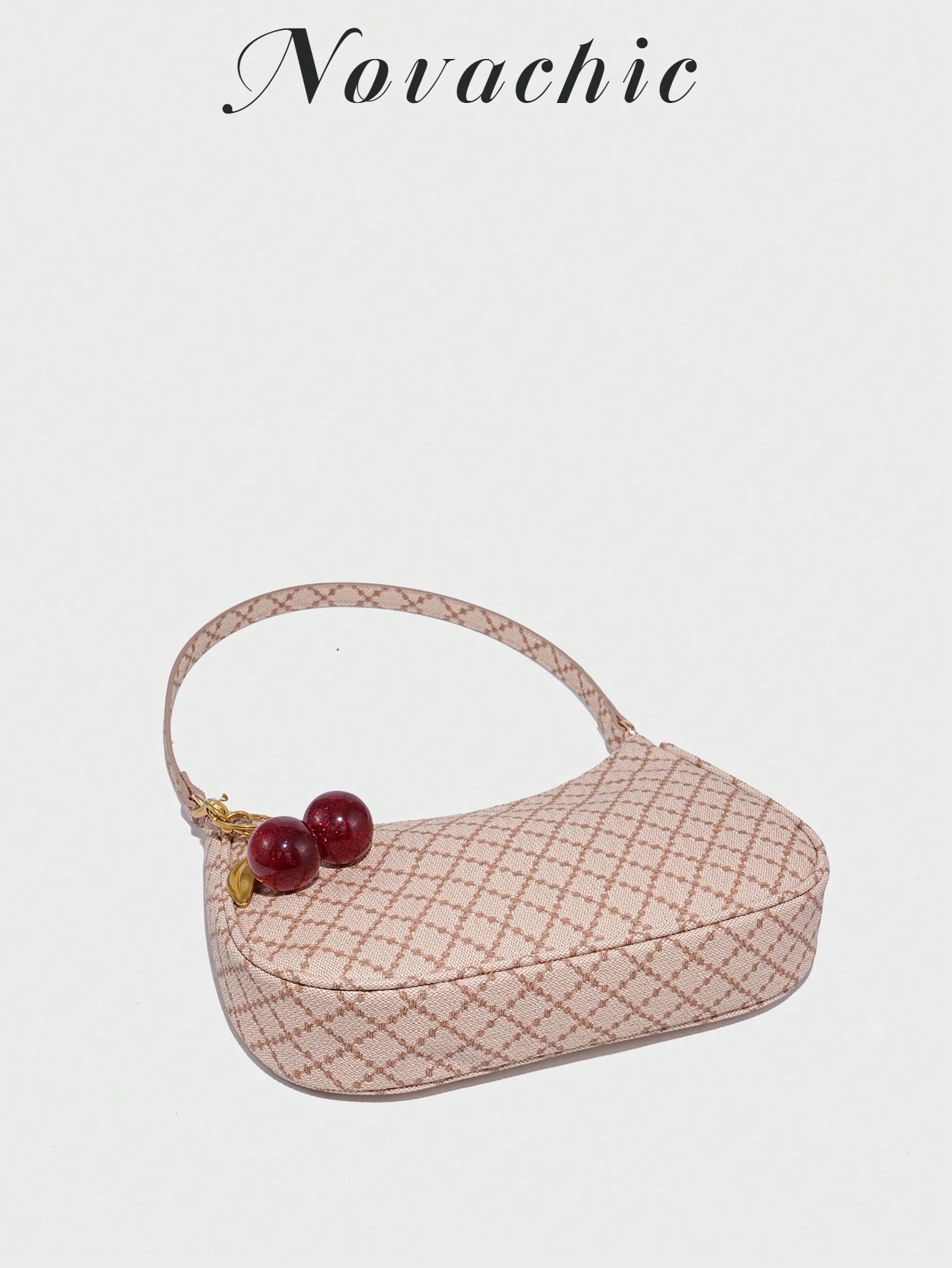 1pc Novachic Women Floral Fabric Casual Shoulder Bag, Zipper Closure, Vintage Style, Underarm Bag, Suitable For Various Occasions