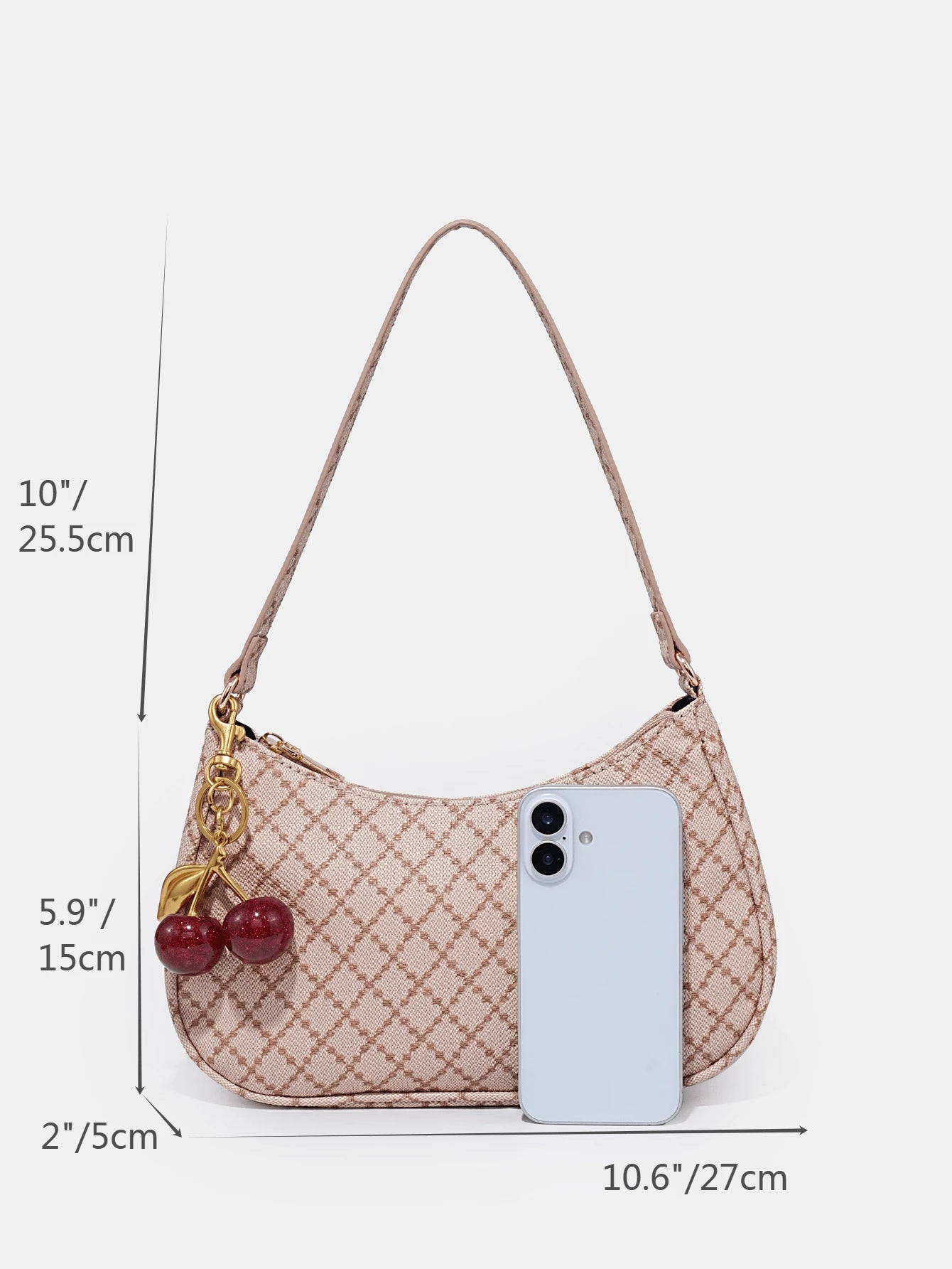 1pc Novachic Women Floral Fabric Casual Shoulder Bag, Zipper Closure, Vintage Style, Underarm Bag, Suitable For Various Occasions