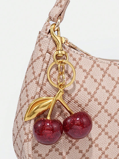 1pc Novachic Women Floral Fabric Casual Shoulder Bag, Zipper Closure, Vintage Style, Underarm Bag, Suitable For Various Occasions