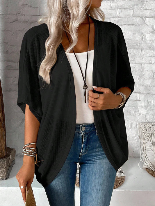 EMERY ROSE Women's Casual Batwing Sleeve Regular Outerwear For Daily Wear