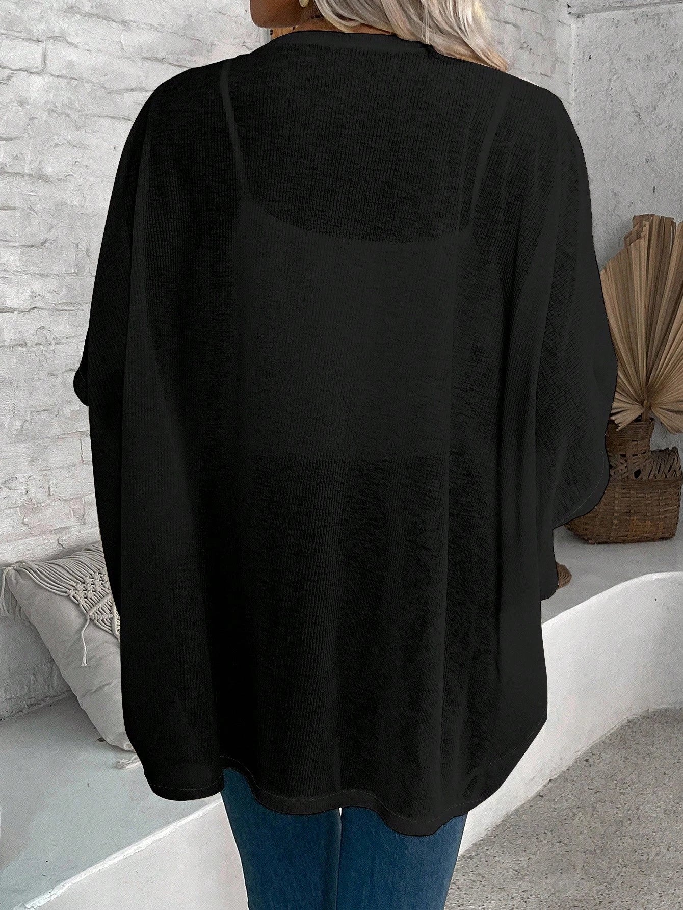 EMERY ROSE Women's Casual Batwing Sleeve Regular Outerwear For Daily Wear