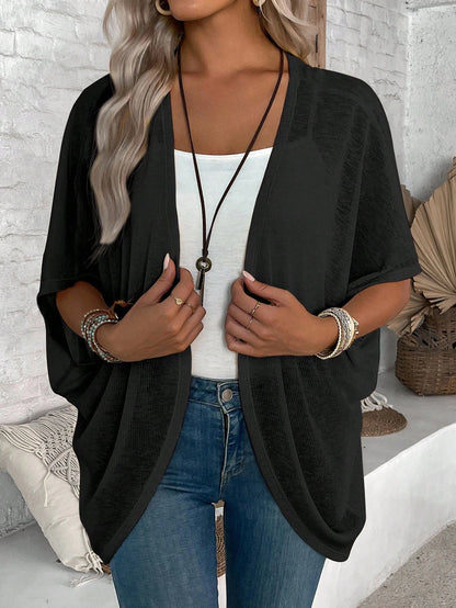 EMERY ROSE Women's Casual Batwing Sleeve Regular Outerwear For Daily Wear