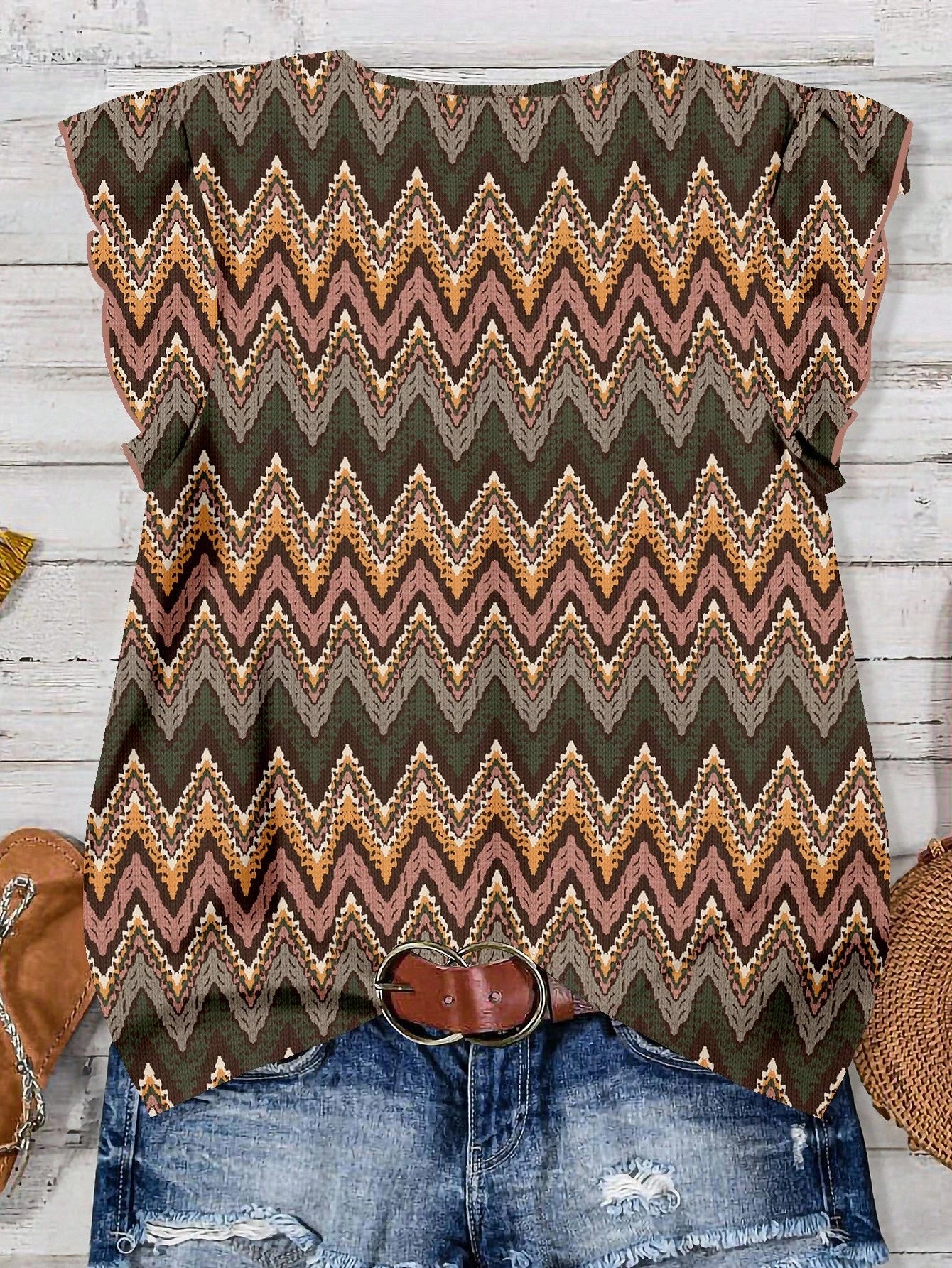 EMERY ROSE Women's Floral & Maple Leaf Print Casual Shirt, Suitable For Autumn,Fall Clothes For Women