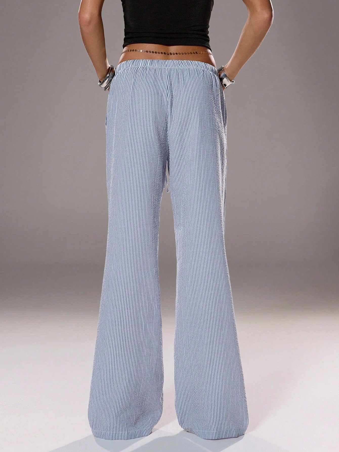 Flirla Pink Cotton Drawstring Waist Straight Leg Pants, Fashion Casual Home Wear For Women, Spring Fall Cloth For Women