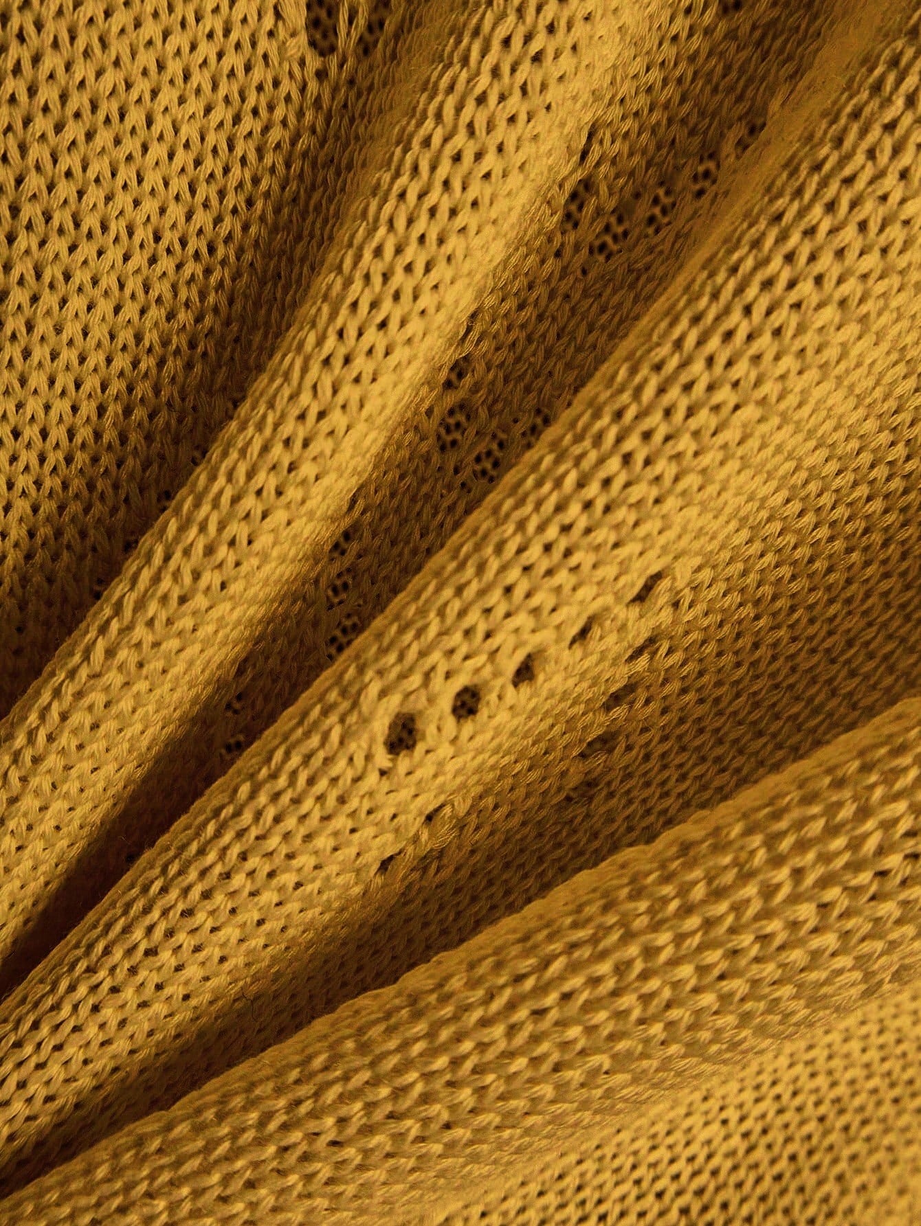 EMERY ROSE Women's Vacation Casual Solid Color Hollow Out Knit Top