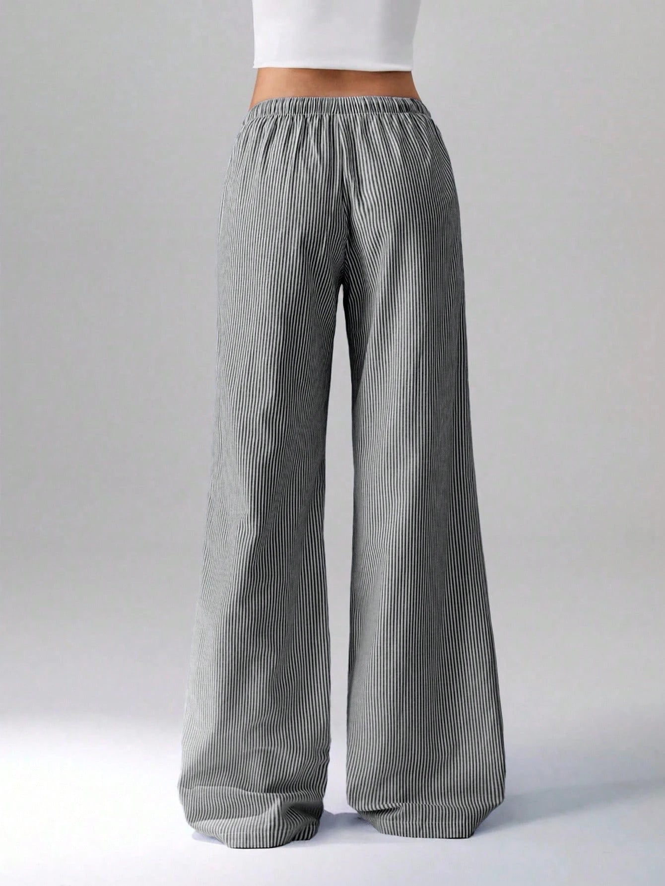 Flirla Pink Cotton Drawstring Waist Straight Leg Pants, Fashion Casual Home Wear For Women, Spring Fall Cloth For Women