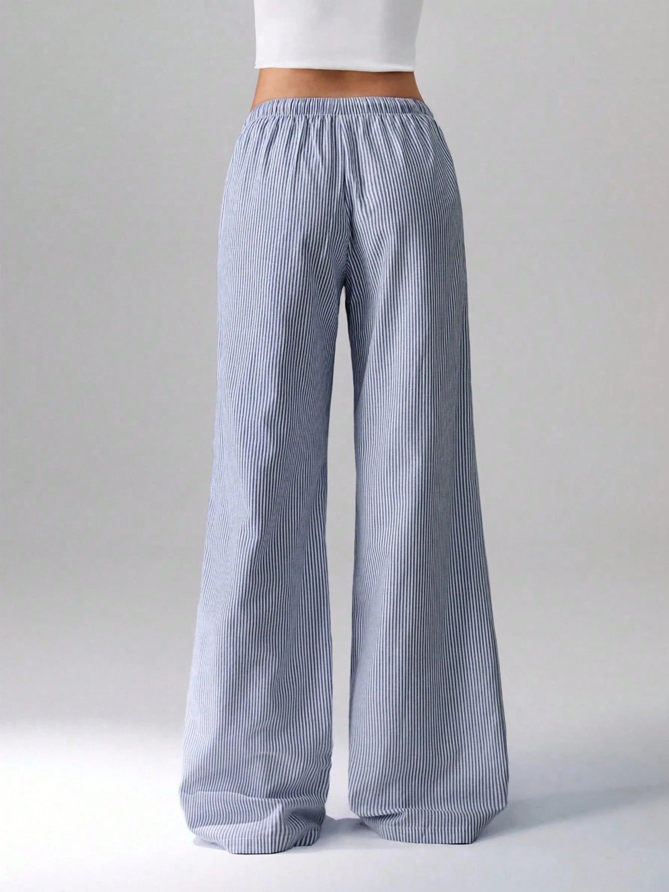 Flirla Pink Cotton Drawstring Waist Straight Leg Pants, Fashion Casual Home Wear For Women, Spring Fall Cloth For Women