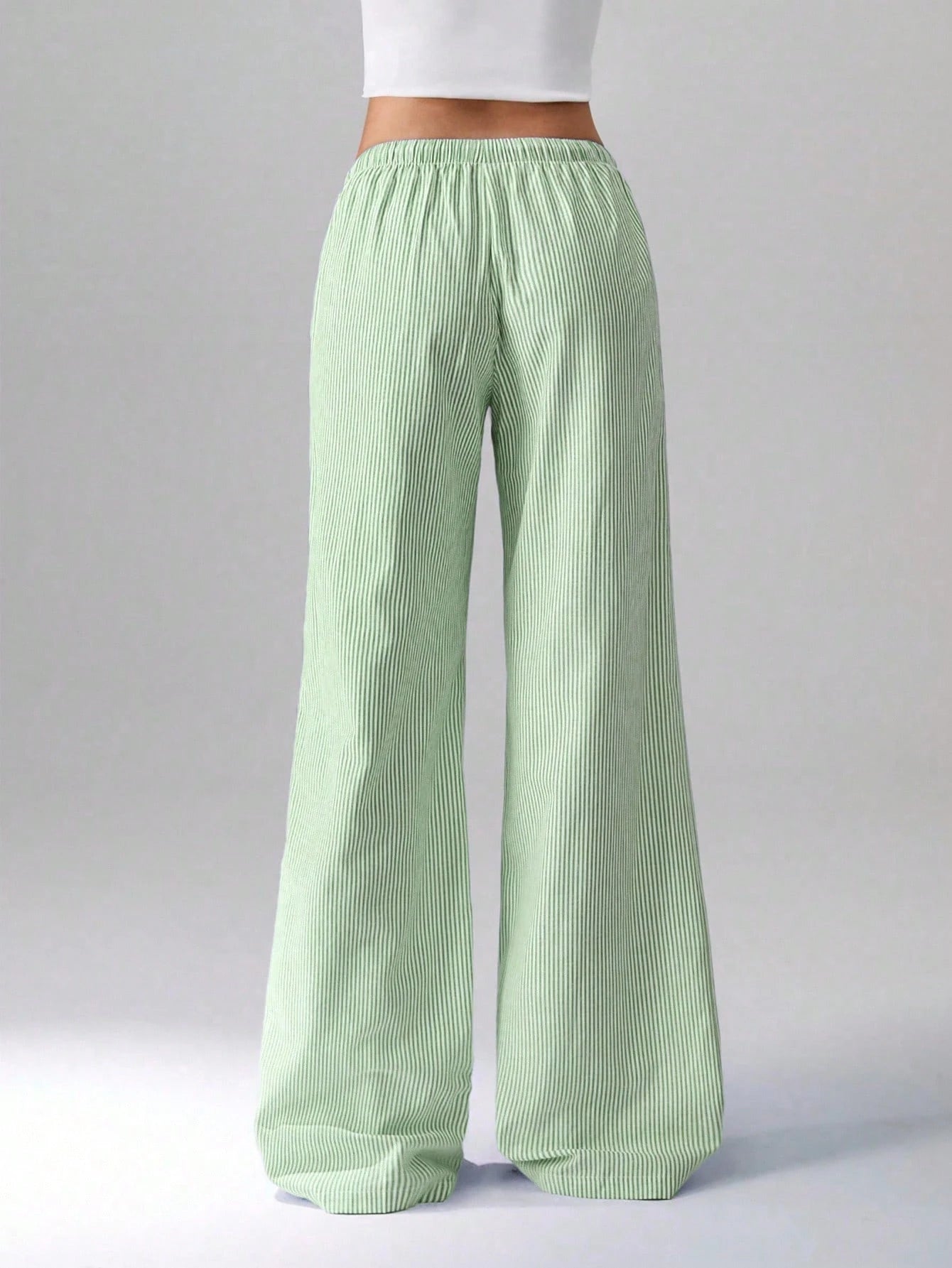 Flirla Pink Cotton Drawstring Waist Straight Leg Pants, Fashion Casual Home Wear For Women, Spring Fall Cloth For Women