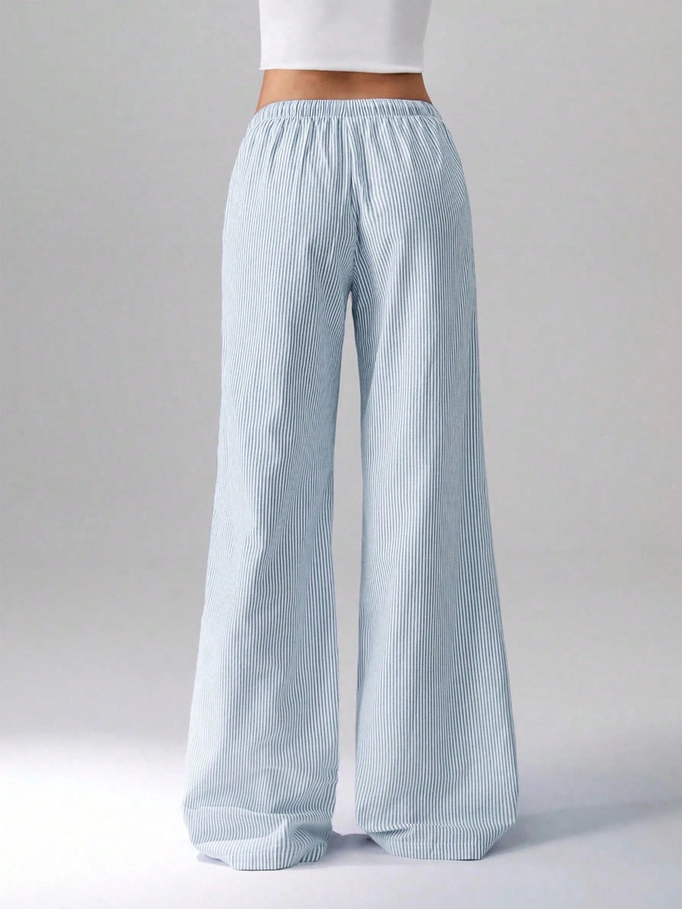 Flirla Pink Cotton Drawstring Waist Straight Leg Pants, Fashion Casual Home Wear For Women, Spring Fall Cloth For Women