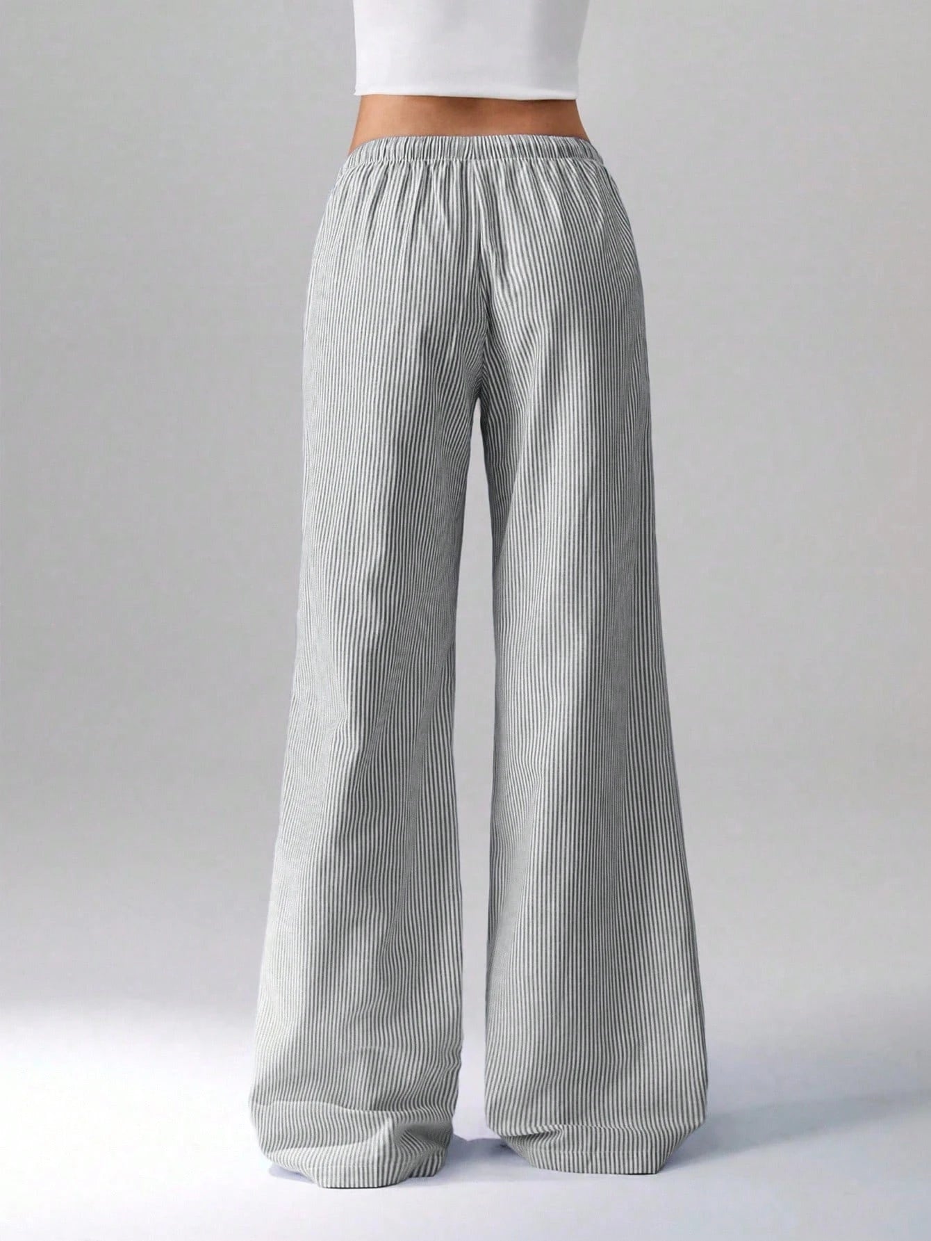 Flirla Pink Cotton Drawstring Waist Straight Leg Pants, Fashion Casual Home Wear For Women, Spring Fall Cloth For Women