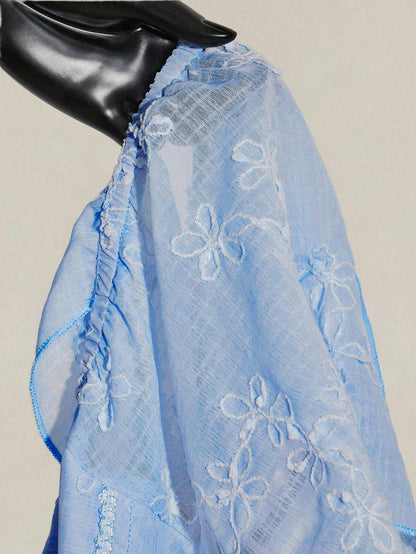 SHEIN ICON Women's Ruched Front Fitted Sexy Cutout Jacquard Romantic French Style Flare Sleeve Backless Casual Vacation Cropped Camisole