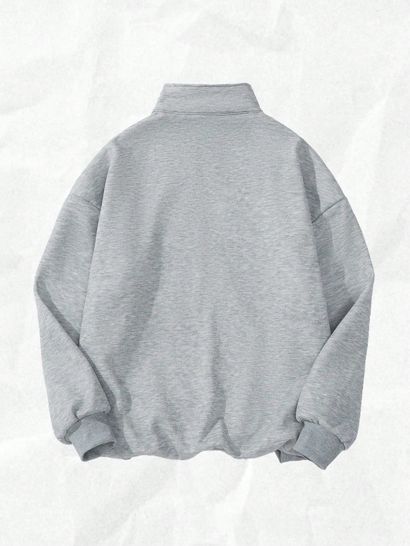 Attitoon Attitoon Retro American Campus Style Casual Oversized Unisex Women's Loose Half-Zip High Neck Fleece Hoodie, Suitable For Autumn/Winter