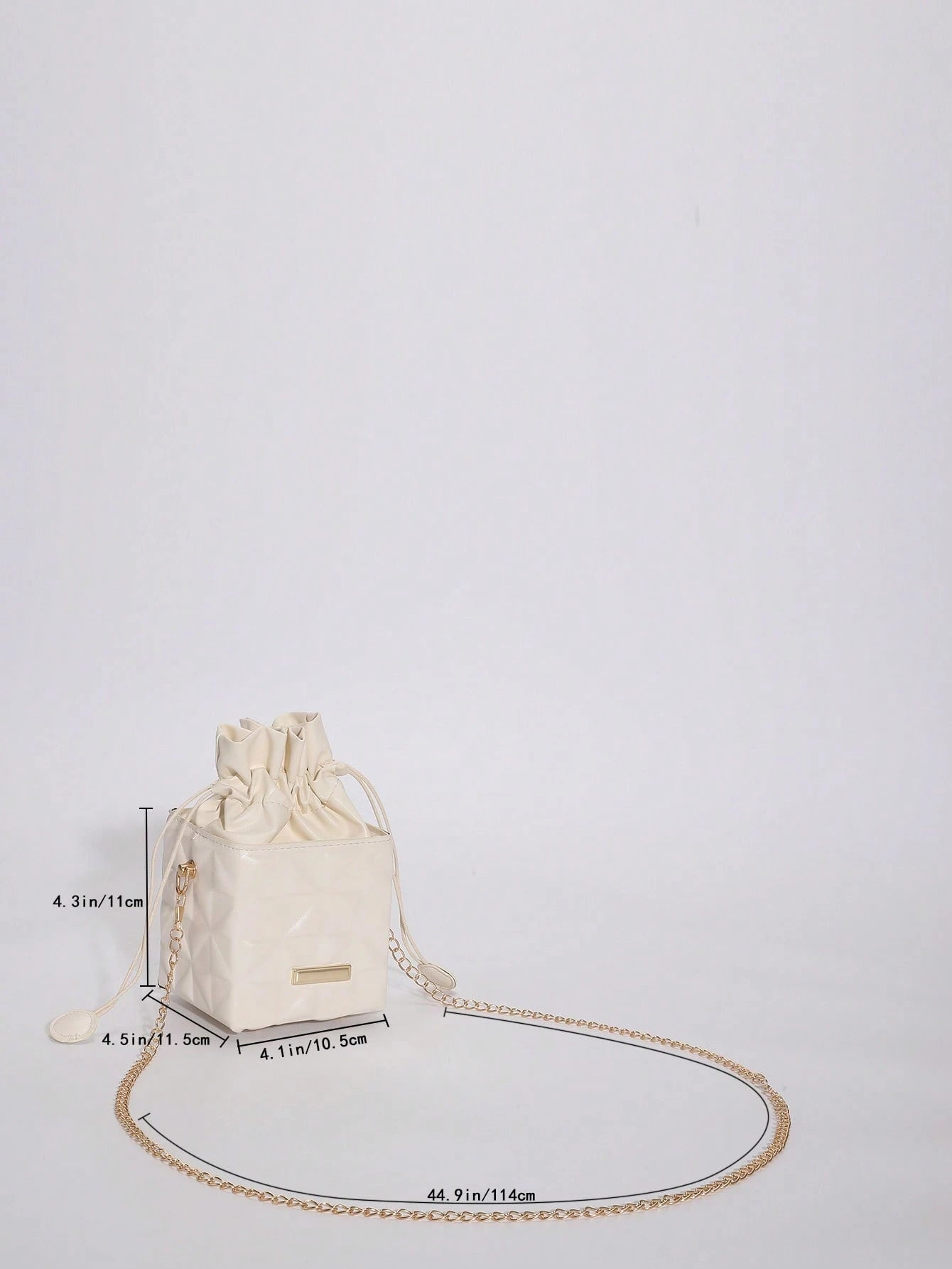 Women's Drawstring Closure Square Mini Chain Crossbody Bag