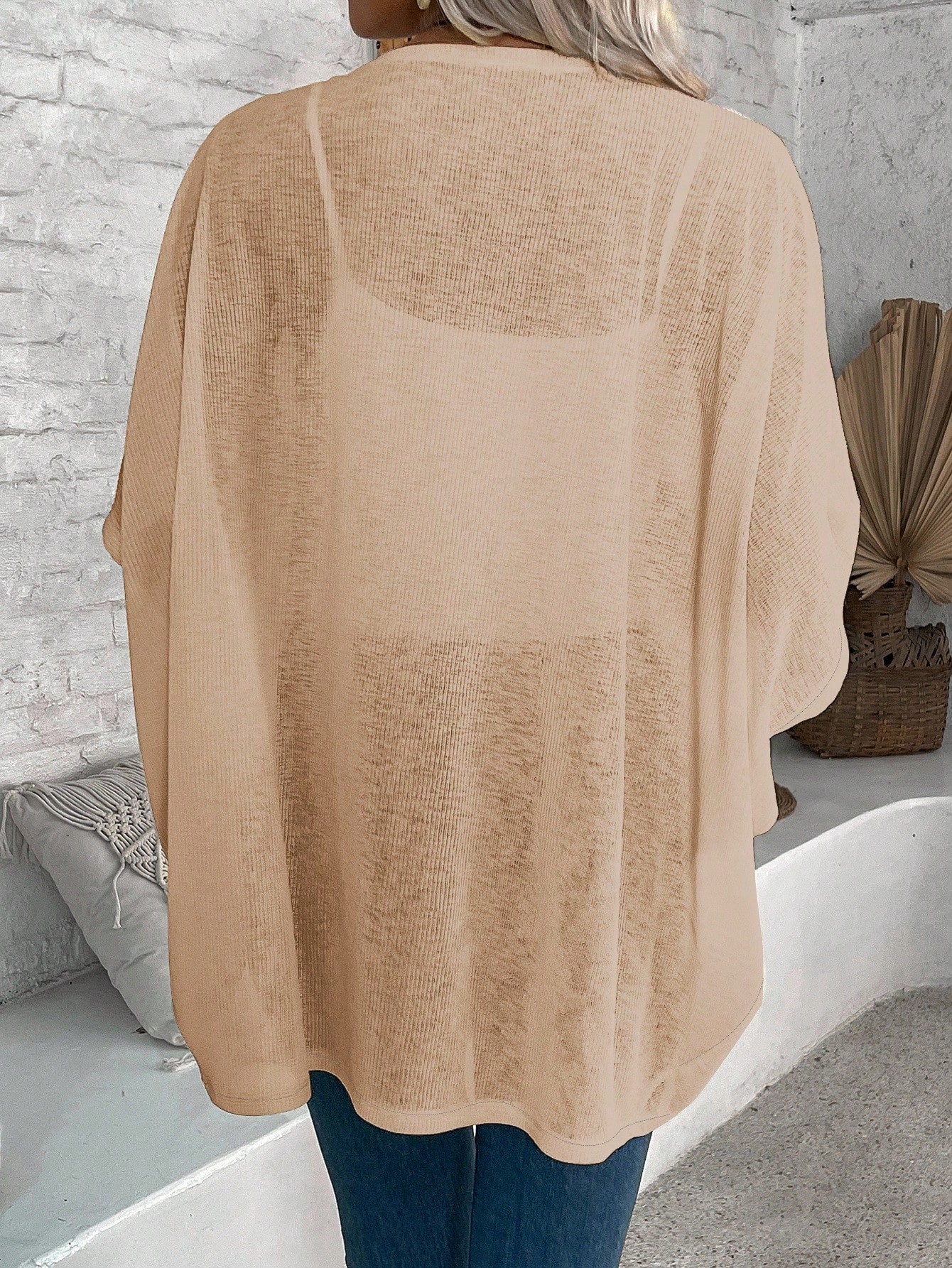 EMERY ROSE Women's Casual Batwing Sleeve Regular Outerwear For Daily Wear