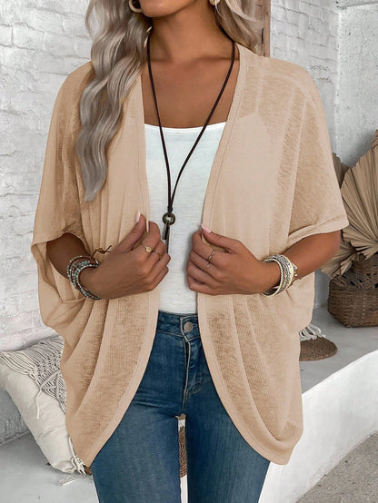 EMERY ROSE Women's Casual Batwing Sleeve Regular Outerwear For Daily Wear