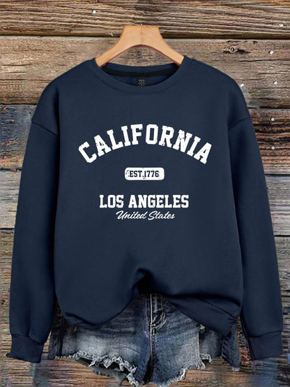 EMERY ROSE Women's Letter Pattern Printed Round Neck Hoodie,Long Sleeve Tops Graduation,Back To School Outfits,Graduation,Teacher Outfits For Women,Back To School Pullover Fall Outfit