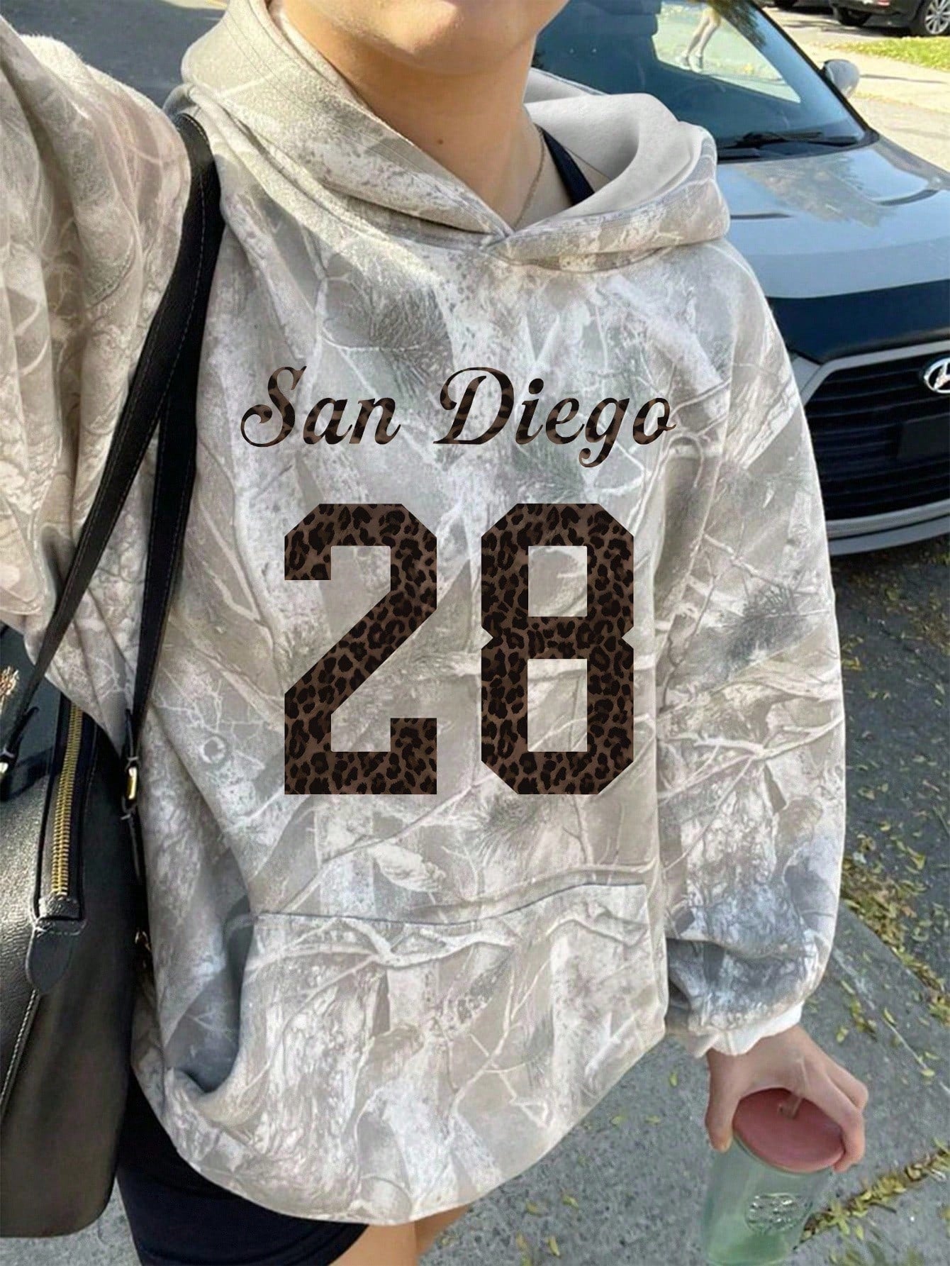 INAWLY Women's Casual Branch Print Long Sleeve Loose Hooded Sweatshirt,Graduation,Teacher,Back To School Pullover Fall